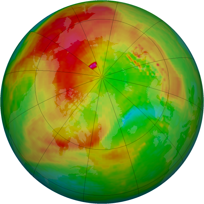 Arctic ozone map for 28 March 1994